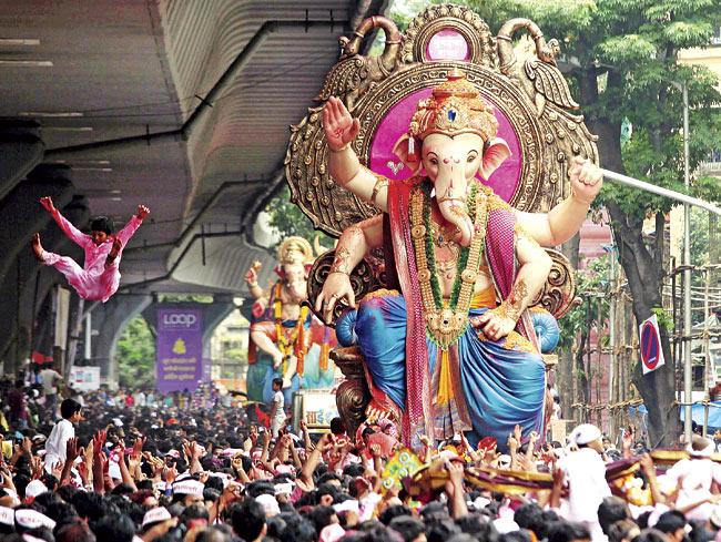 Police said they would keep an eye out for suspicious elements and ensure smooth proceedings for the immersion, especially for big Ganesh mandals like Lalbaug, Girgaum and Ganesh Galli. File pic for representation.