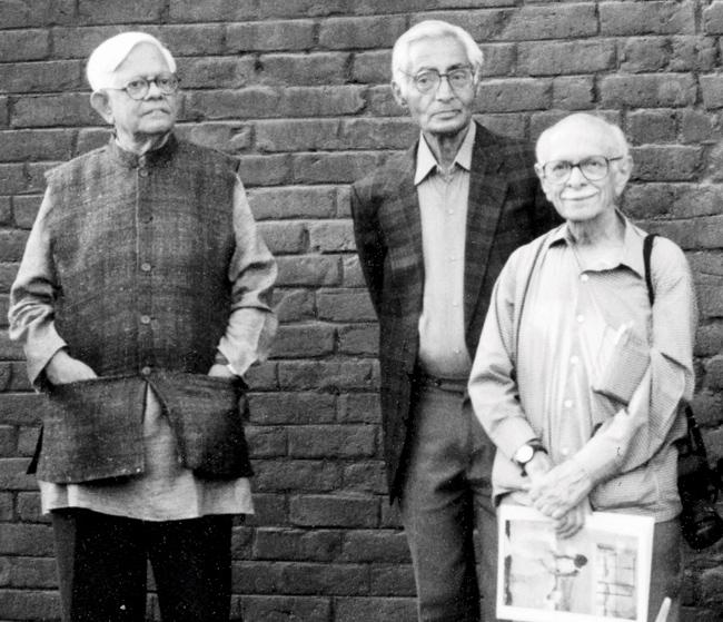 Bhupen Khakhar, Ram Kumar and Jehangir Nicholson in Ahmedabad in 1997