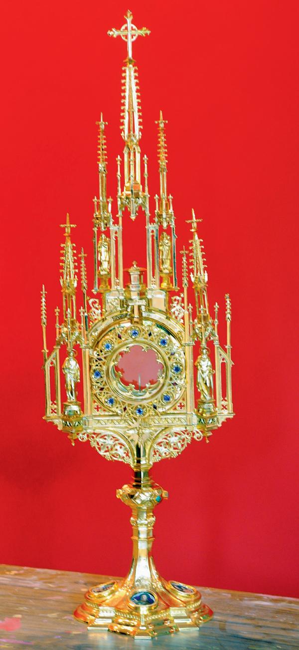 artefacts like this monstrance (where the Blessed Sacrament is placed) will be  on display — this was gifted by Mazagaon’s Church of St Anne