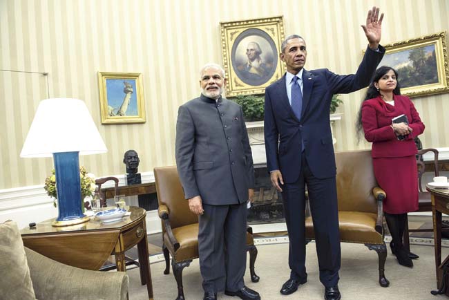 According to media reports, the idea to invite US President Obama for the Republic Day celebration came from the PMO. Modi and Obama have met on several occasions now and the body language suggests an easy camaraderie.  Pic/Getty Images