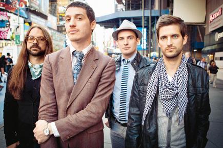 Members of the band Mutemath in unplugged mode