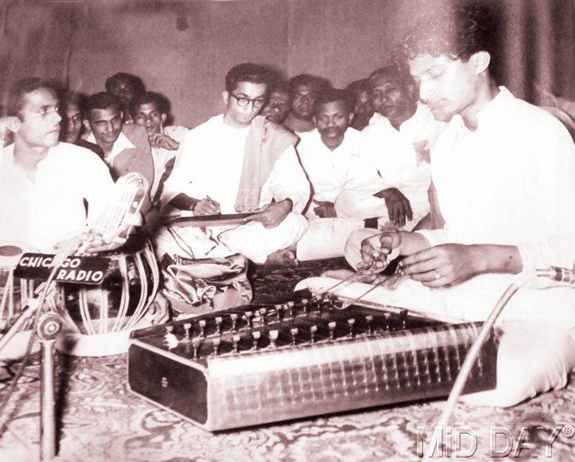 At his first public concert outside Kashmir, in Mumbai in 1955