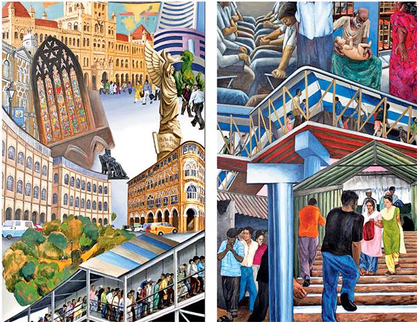 Panels from Mumbai Proverbs offering glimpses of the city 