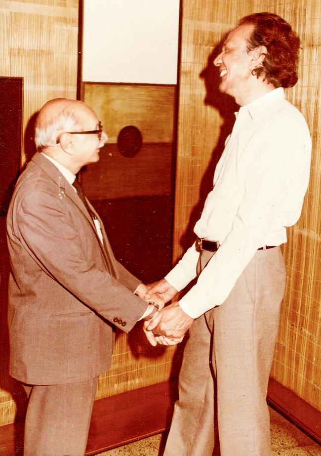 Jehangir Nicholson and SH Raza at the Raza exhibition opening, 1984