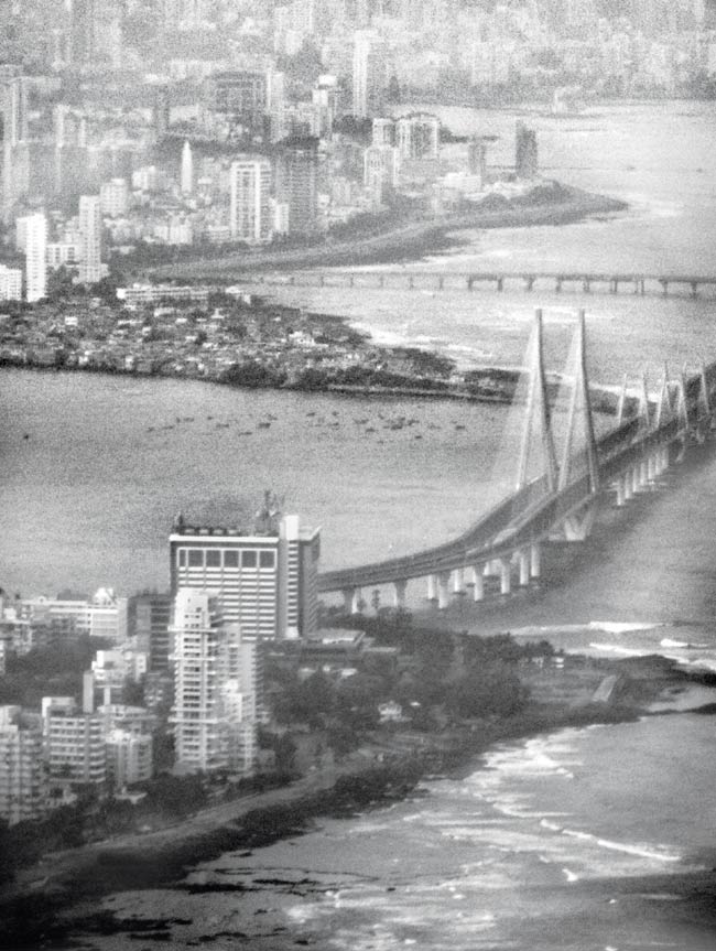 Urban Kabir [an aerial view of Bandra-Worli Sea Link from the Bandra end]