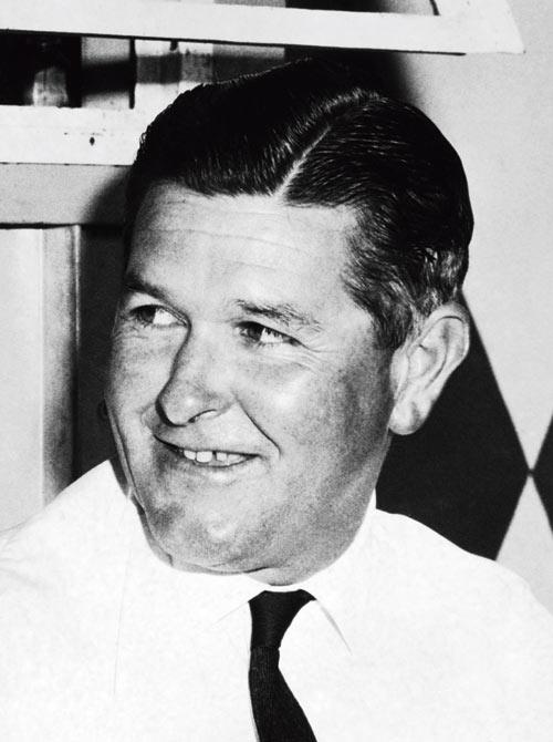 Umpire Colin Egar, who no-balled Ian Meckiff four times in the first Test against South Africa at Brisbane