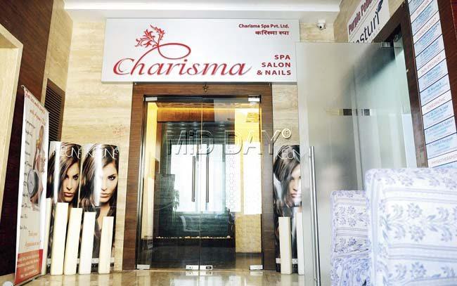 The manager of Charisma Spa, in Vastu Precinct building, was arrested after the raid. Pics/Nimesh Dave