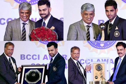 Dilip Vengsarkar, Bhuvneshwar Kumar, Rohit Sharma receive BCCI awards