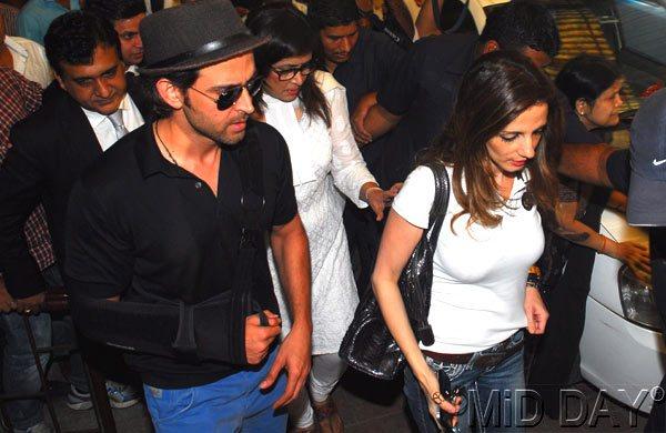 Hrithik Roshan and Sussanne Khan at the court in Bandra. Pic/Sayyed Sameer Abedi