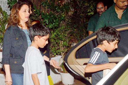 Spotted: Madhuri Dixit with family at Bandra