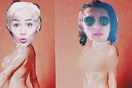 Miley Cyrus's cheeky imitations of Kim Kardashian recent photo shoot