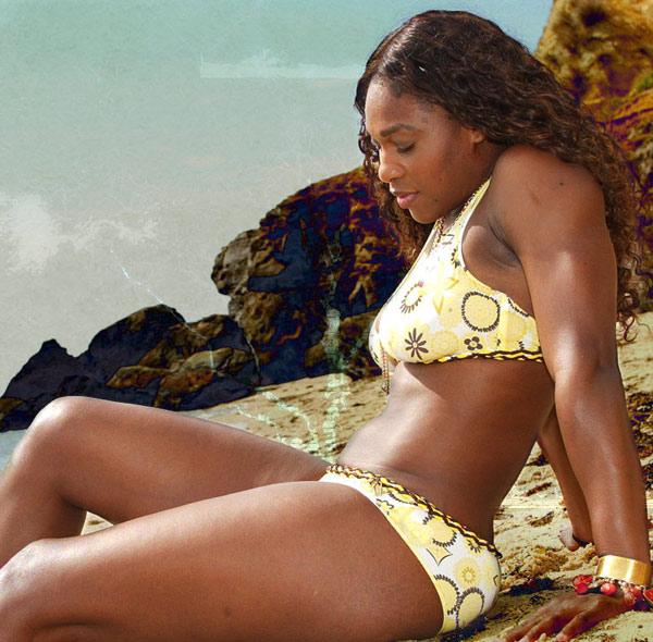 Serena Williams Sex Video - Serena Williams flaunts sexy figure on beach with actress Eva Longoria
