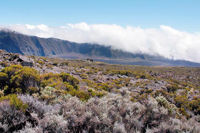 The view while walking towards the active volcano, Piton de la Fournaise