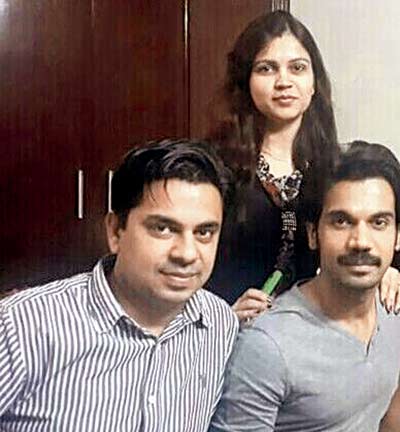 Rajkummar Rao (right) with sister Monika  and brother Amit