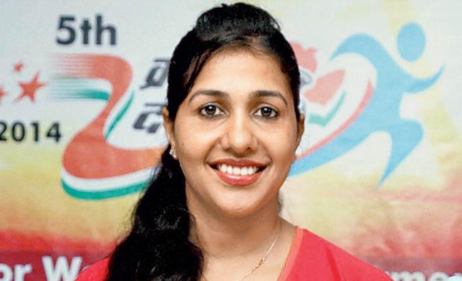 Former athlete Anju Bobby in Thane on Saturday. Pic/PTI 