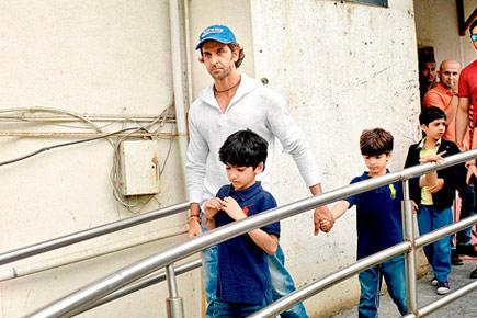 Spotted: Hrithik Roshan with sons Hrehaan and Hridhaan