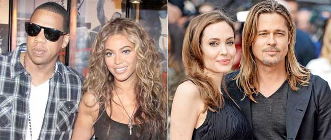 Jay Z, Beyonce Knowles, Angelina Jolie and Brad Pitt