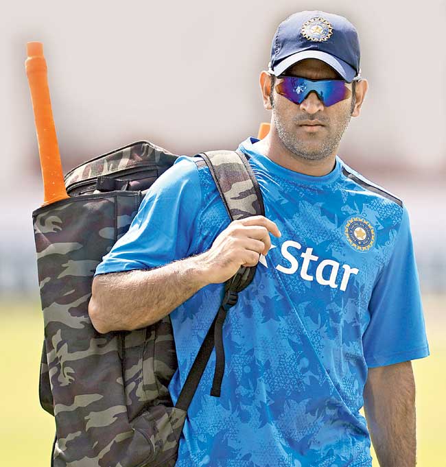 MS Dhoni during a training session at Lord’s last month. Pic/Getty Images