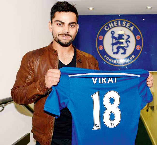 Chelsea FC tweeted this picture of Virat Kohli at Stamford Bridge, London on Tuesday