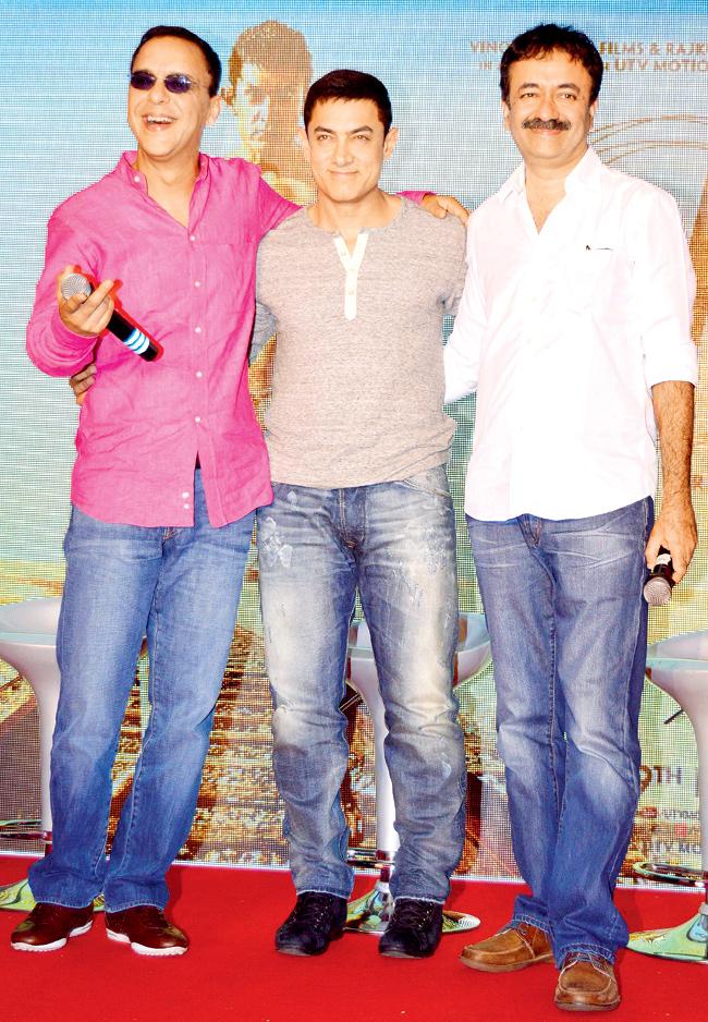 Vidhu Vinod Chopra, Aamir Khan and Rajkumar Hirani 