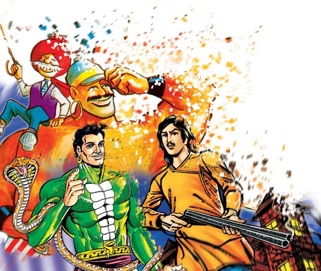 Characters extracted with permission from Aabid Surti, Diamond Comics and Raj Comics 