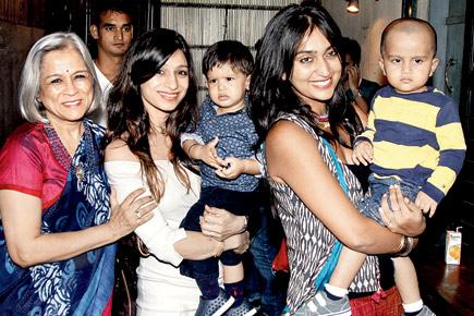 Vivek Oberoi's family at a fashion label launch