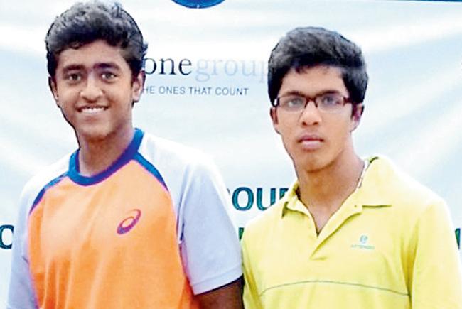 Aryan Goveas (left) and Aditya Gokhale won the doubles title