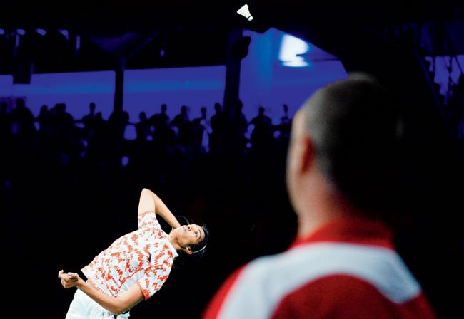 PV Sindhu makes a return against Carolina Marin in the women’s singles semi-final at the World Championships on Saturday. Pic/AFP