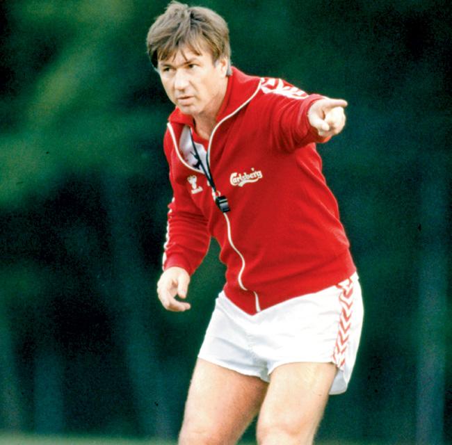 Denmark coach Sepp Piontek during a training session in 1981. Pic/Getty Images