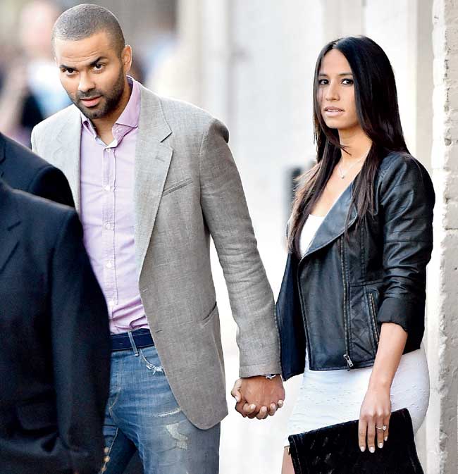 Tony Parker and Axelle Francine. Pic/Getty Images