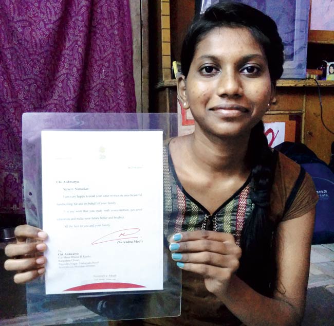 Aishwarya has been writing to Narendra Modi for the last two years, highlighting issues related to infrastructure, education, and food and shelter for every citizen
