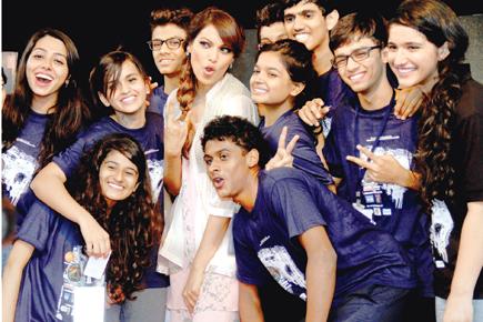 Bipasha Basu promotes 'Creature 3D' at a college