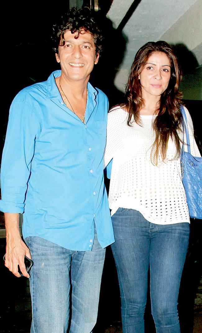Chunky Pandey with wife Bhavna 