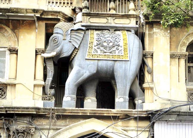 This building at Kalbadevi with an elephant statue on the first floor of the structure is called Hatti Building. Pic/Bipin Kokate
