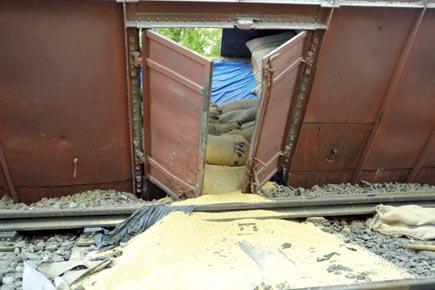 Over 500 tonnes of food grain lie on tracks as train derails