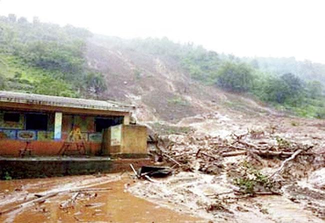 More than forty houses were swept away in the Malin landslide. File pic