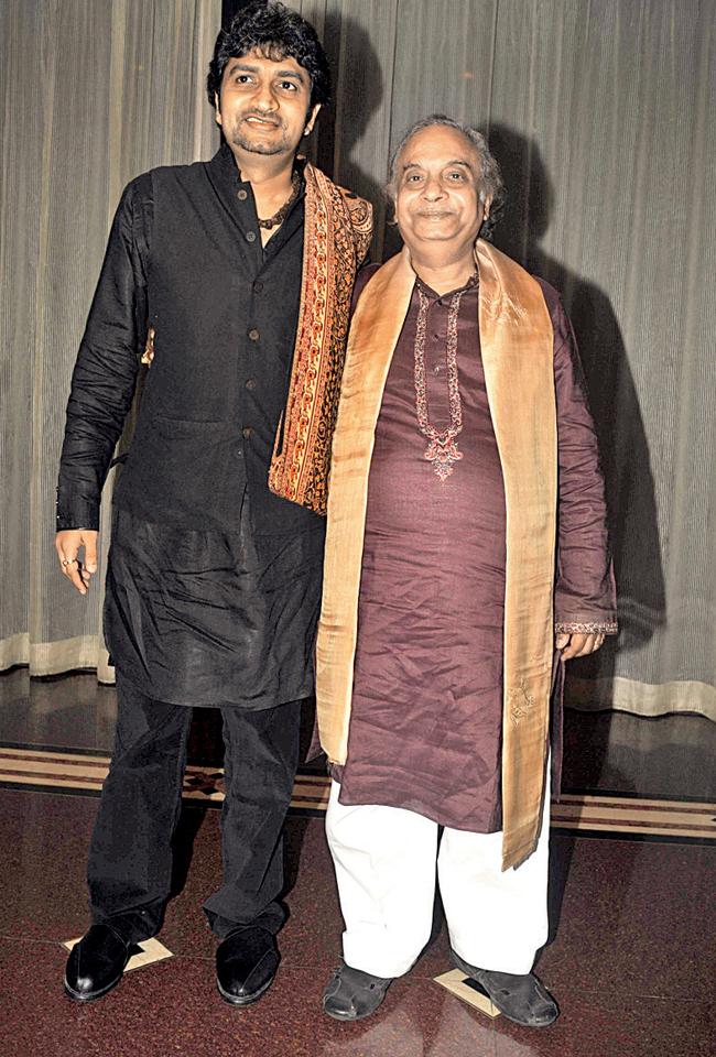 Pandit Ajay Pohankar with son, Abhijit 