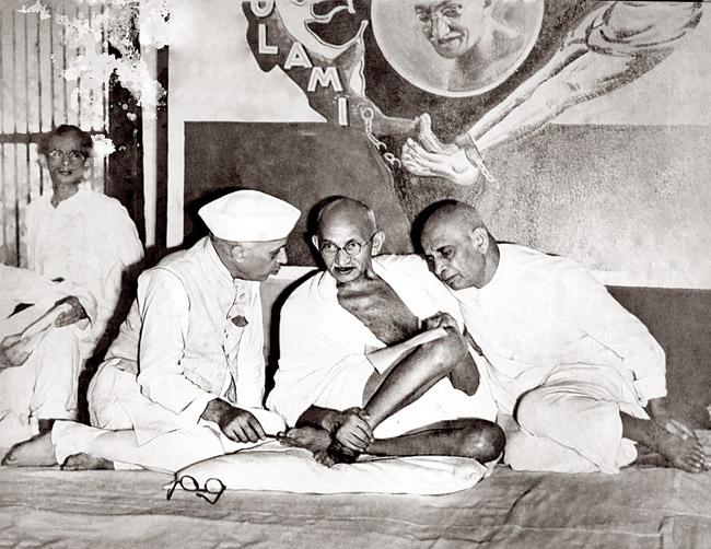 Sardar Patel, Mahatma Gandhi and Jawaharlal Nehru