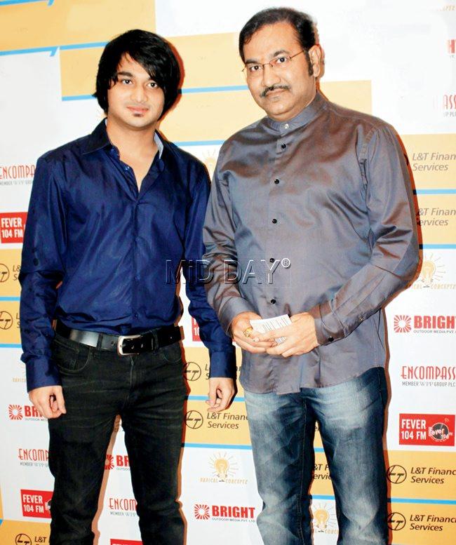 Sudesh Bhosle with son, Siddhant