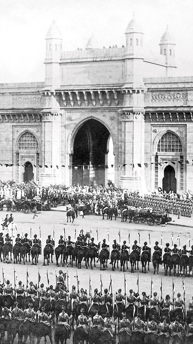 This photo from the Taj Mahal Palace shows the last British troops leave India from the Gateway, in 1948