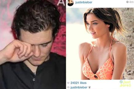Justin Bieber posts weepy picture of Orlando Bloom