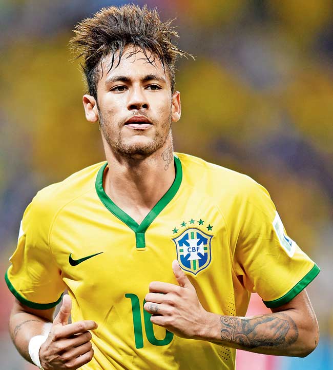 Neymar sported a golden hairstyle  during the World Cup. PIC/AFP