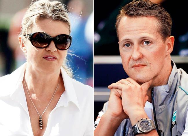 Michael Schumacher with wife Corinna. Pics/Getty Images