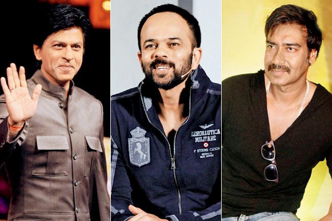 Shah Rukh Khan, Rohit Shetty and Ajay Devgn