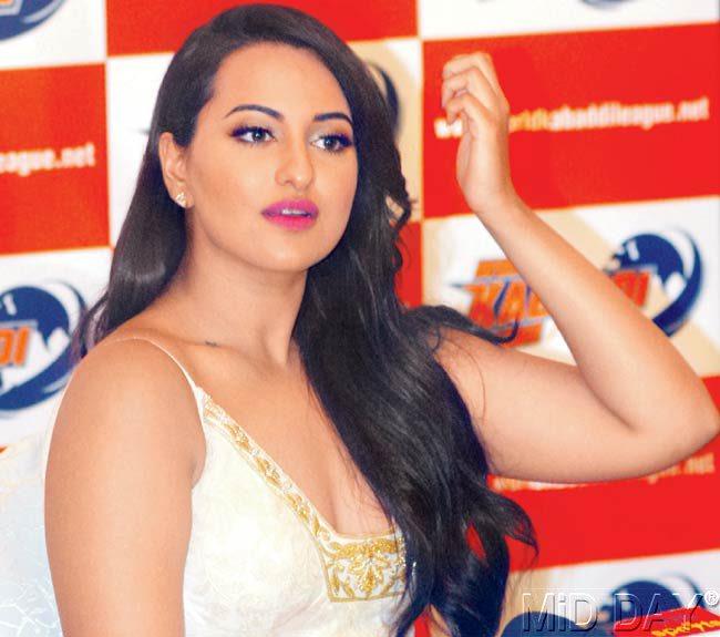 Bollywood actor Sonakshi Sinha at an event to announce her association with the World Kabaddi League in the city yesterday. PIc/Sayed Sameer Abedi