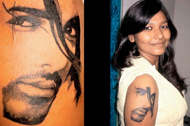 Shweta Anugreh from Indore got John Abraham’s picture tattooed on her arm