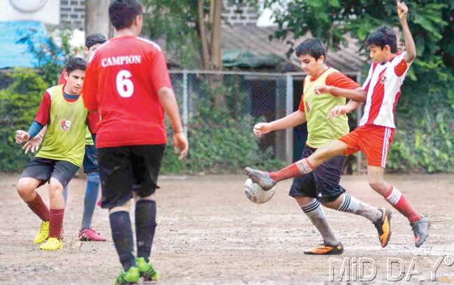 Campion players practice on their school ground. Pic/Atul Kamble