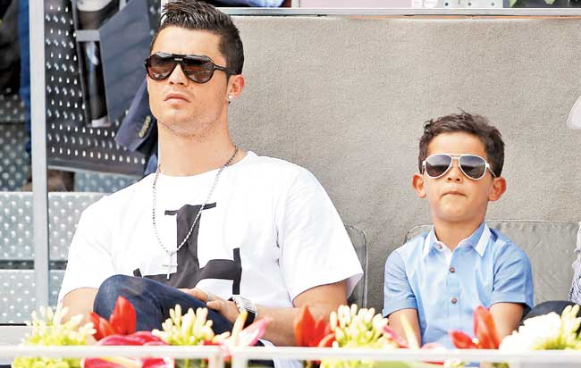 Cristiano Ronaldo with his son Cristianinho. Pic/Getty Images