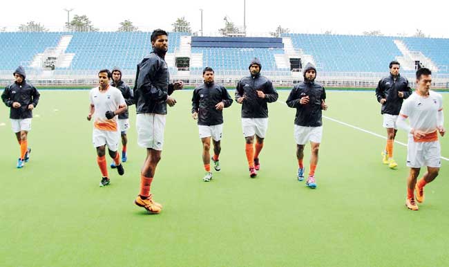 The Indian hockey team during training in Glasgow recently