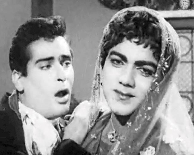 Shammi Kapoor and Mehmood in Dil Tera Diwana (1962)